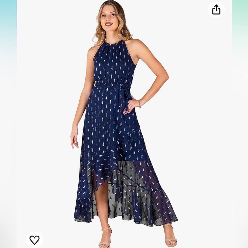 Blue Halter Maxi Dress